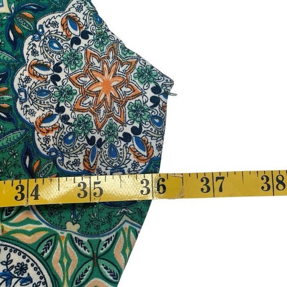 Umgee Orange Green Kimono Wrap Floral Geometric Open Oversized Boho Gypsy Small - Picture 7 of 8